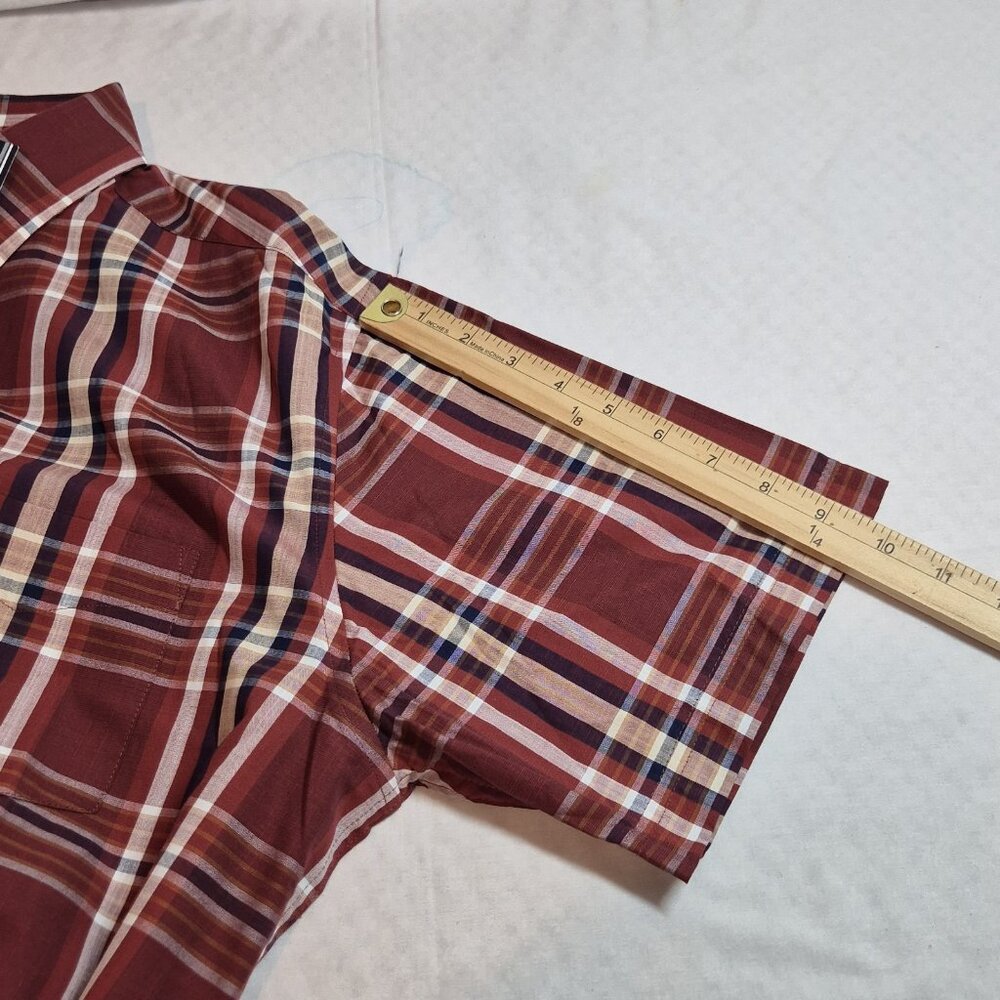 Roundtree & Yorke Mens Size L Plaid Long Sleeve Button Up Shirt  Brown Multi (57 - Picture 6 of 8